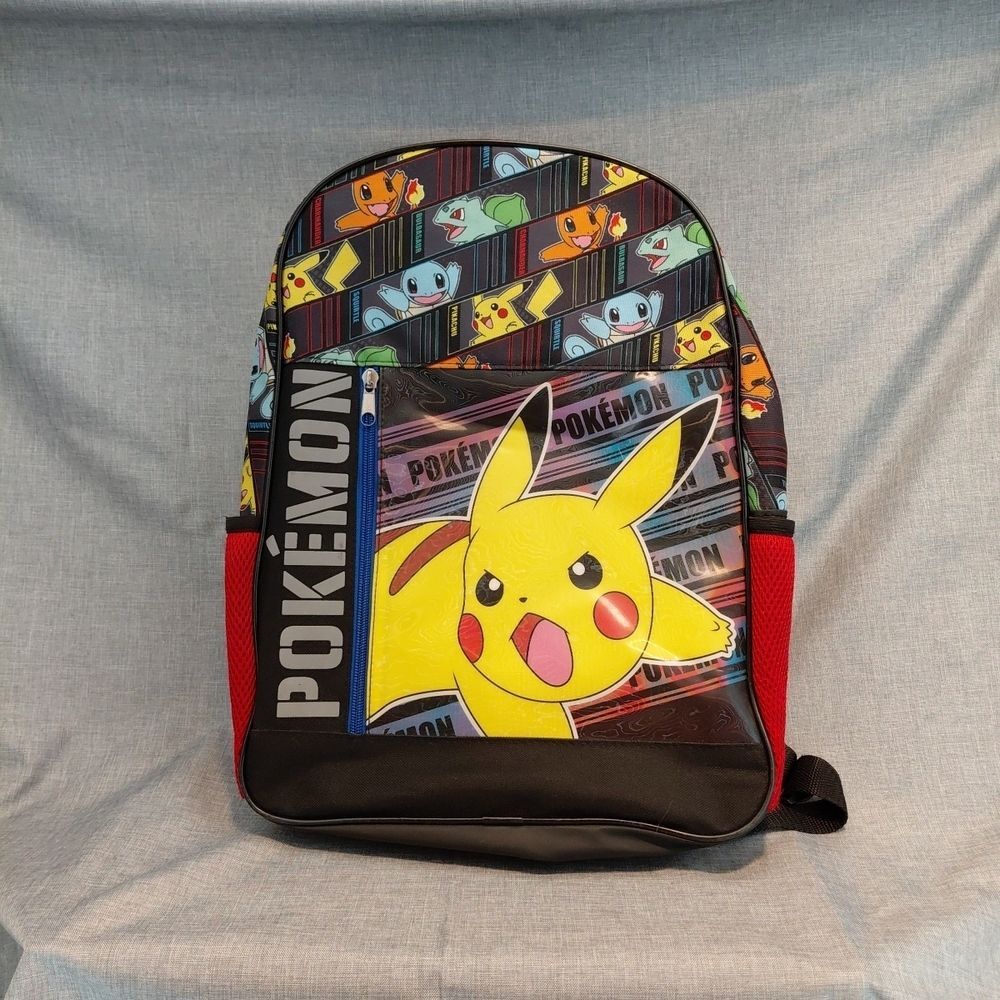 BioWorld Pokémon Kids' 16" Backpack – Holographic Pikachu & Friends - School Bag